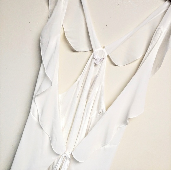 Don't Ask Why Sheer White Cover Up Dress Top w Tie - Picture 3 of 6